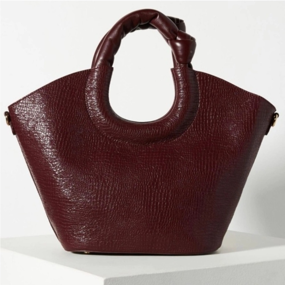 Anthropologie Burgundy Tote Bag